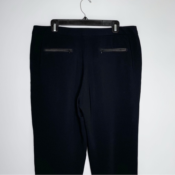 Rag & Bone Black Alpine Trouser Pants Size 10 Leather Trim Crop - Picture 6 of 10